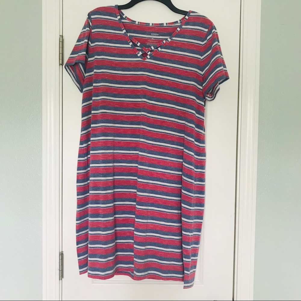 Sonoma Red, white and blue T-Shirt Dress Size XL